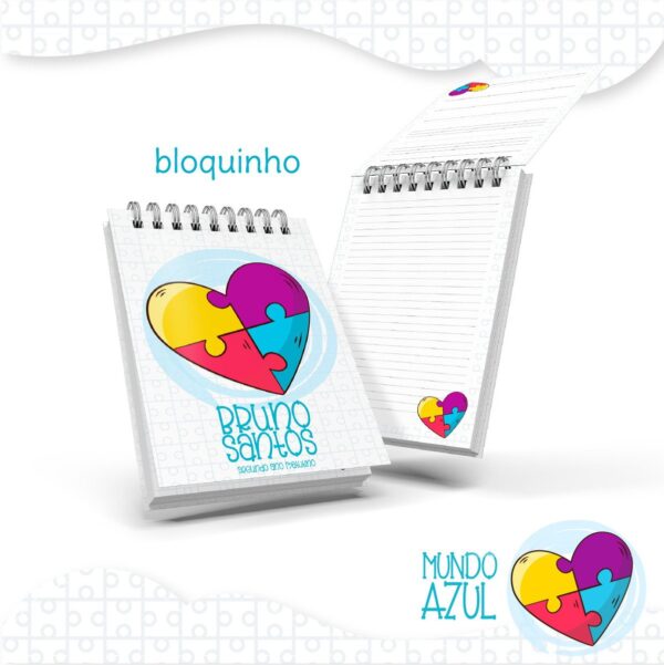 Bloquinho Anotações Mundo Azul - Arquivo Digital