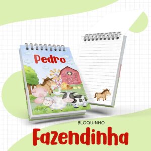 bloquinho fazendinha menino arquivo digital personalizacao