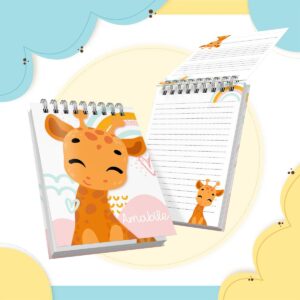 bloquinho girafinha arquivo digital papelaria personalizada