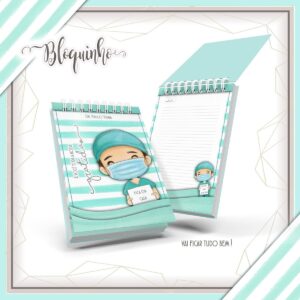 bloquinho planejamento masculino medico enfermeiro papelaria