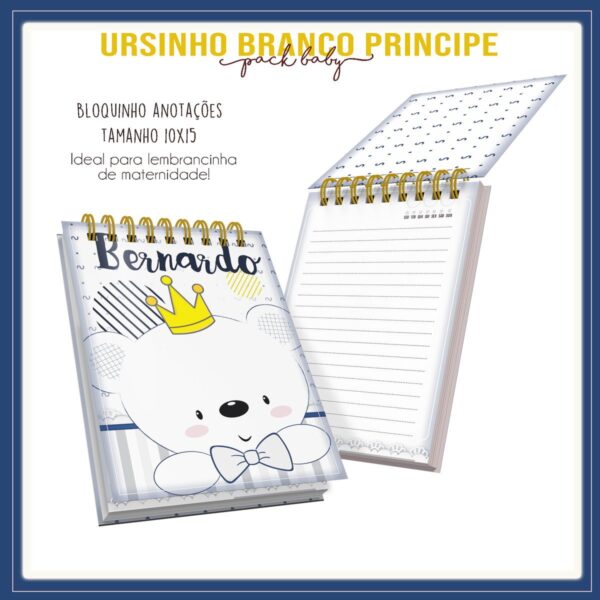 Bloquinho Ursinho Branco - Arquivo Digital