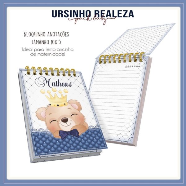 Bloquinho Ursinho Realeza - Arquivo Digital