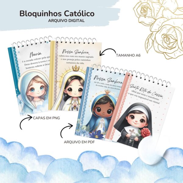 Bloquinhos Catolicos A6 - Png e pdf