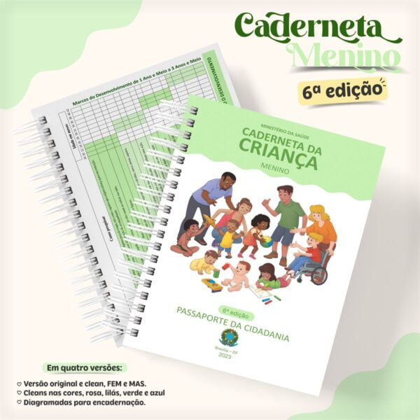 Caderneta da Criança Clean - 6ª Edição - Menino e Menina