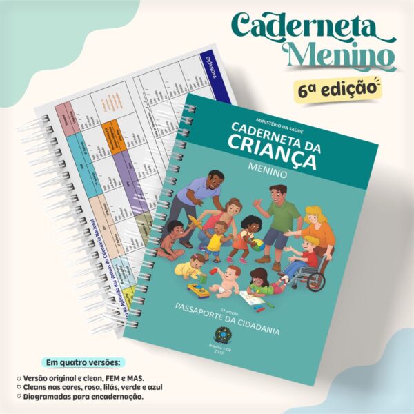 Caderneta da Criança Clean - 6ª Edição - Menino e Menina