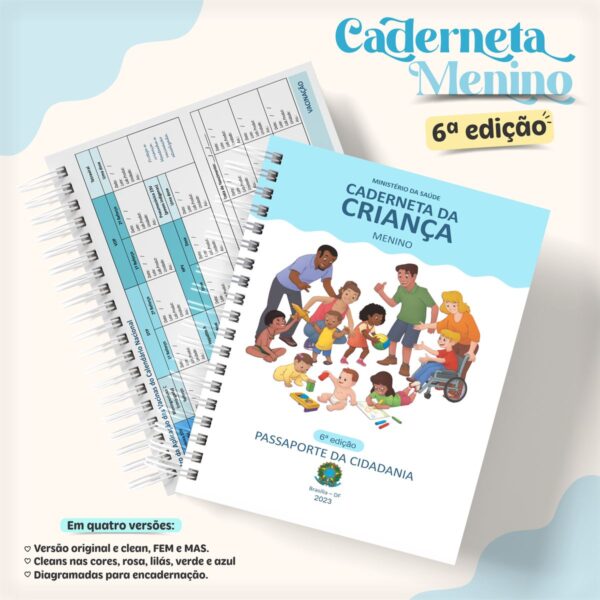Caderneta da Criança Clean - 6ª Edição - Menino e Menina