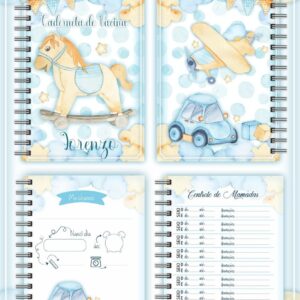 caderneta de saude brinquedos aquarelados arquivo digital scrapbook