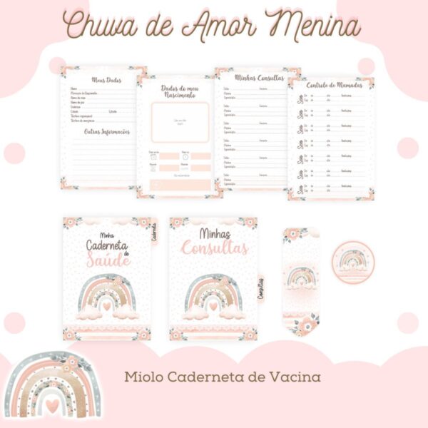 Caderneta de Saúde Chuva de Amor Menina - Arquivo Digital - Imagem 2