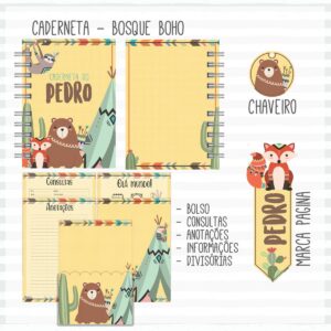 caderneta de vacina animais boho menino arquivo digital caderneta bebe