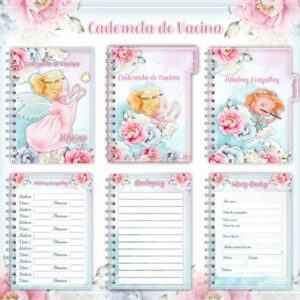 caderneta de vacina anjinha menina arquivo digital scrapbook