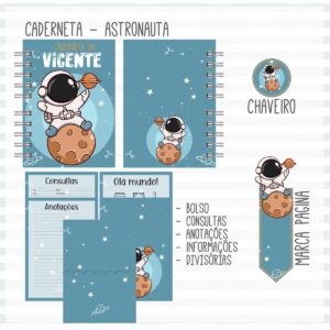 caderneta de vacina astronauta menino arquivo digital bebe 1