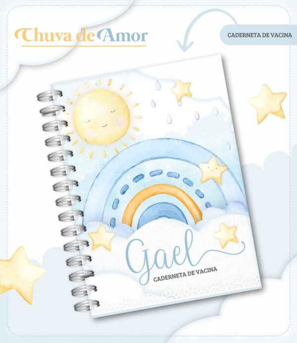 Caderneta de Vacina Chuva de Amor Azul - Arquivo Digital
