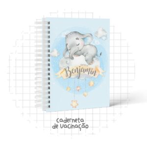 Caderneta de Vacina Elefantinho Cinza Baby - Arquivo Digital