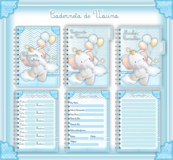 Caderneta de Vacina Elefantinho Menino - Arquivo Digital
