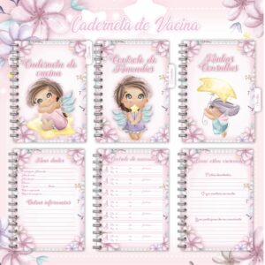 caderneta de vacina fadinha arquivo digital papelaria personalizada