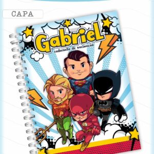 caderneta de vacina herois menino arquivo digital papelaria