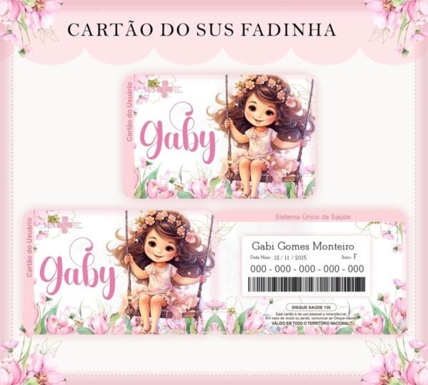 Caderneta de Vacina Menina Fada - Arquivo Digital