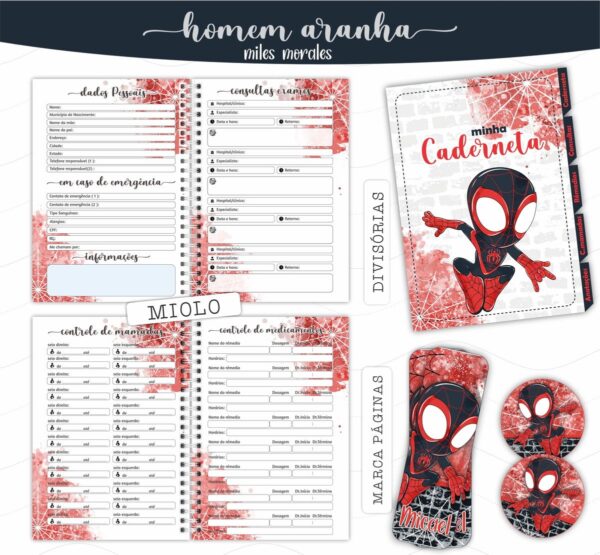 Caderneta de Vacina Miles Morales - Arquivo Digital