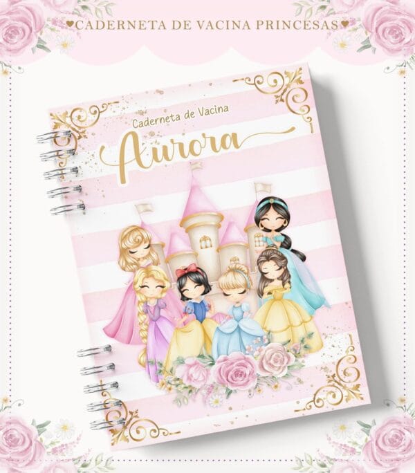 Caderneta de Vacina Princesas Menina - Arquivo Digital