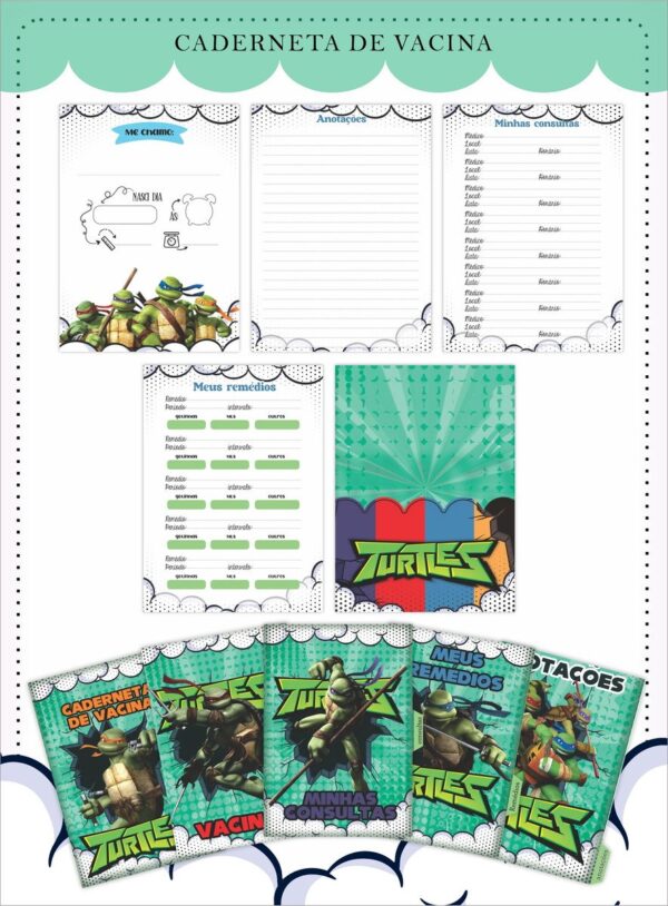 Caderneta de Vacina Tartarugas Ninjas - Arquivo Digital
