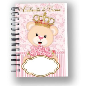 caderneta de vacina ursa princesa arquivo digital papelaria