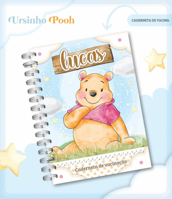 Caderneta de Vacina Ursinho Pooh Menino - Arquivo Digital