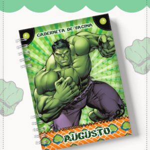 caderneta de vacinacao hulk arquivo digital papelaria