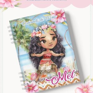 caderneta de vacinacao moana arquivo digital papelaria personalizada