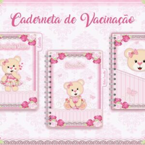 caderneta de vacinacao ursinha rosa arquivo digital encadernacao 1