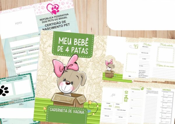 Caderneta Vacina e Registros Momentos - Dog Fêmea 4
