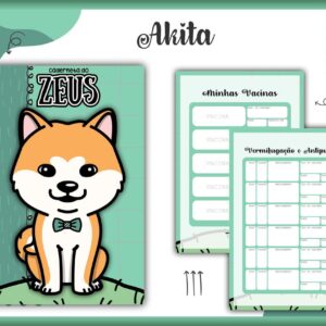 caderneta vacina pet akita macho arquivo digital encadernacao