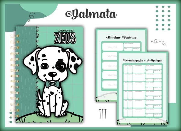 Caderneta Vacina Pet Dalmata Macho -Arquivo Digital