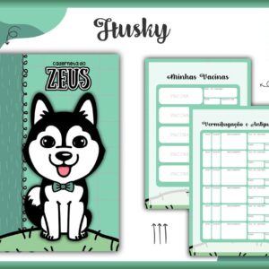 caderneta vacina pet husky macho arquivo digital miolo digital