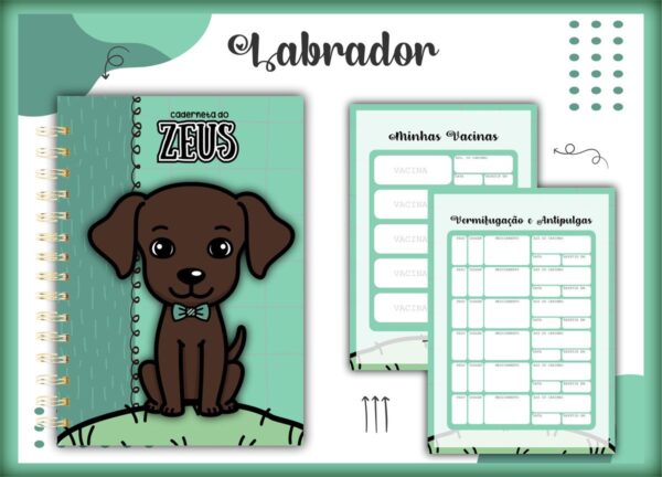 Caderneta Vacina Pet Labrador Macho - Arquivo Digital