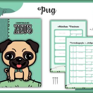 caderneta vacina pet pug macho arquivo digital miolo digital