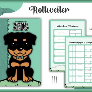 caderneta vacina pet rottweiler macho arquivo digital miolo digital