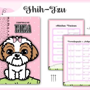 caderneta vacina pet shihtzu arquivo digital encadernacao
