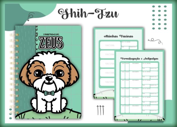 Caderneta Vacina Pet Shihtzu Macho - Arquivo Digital