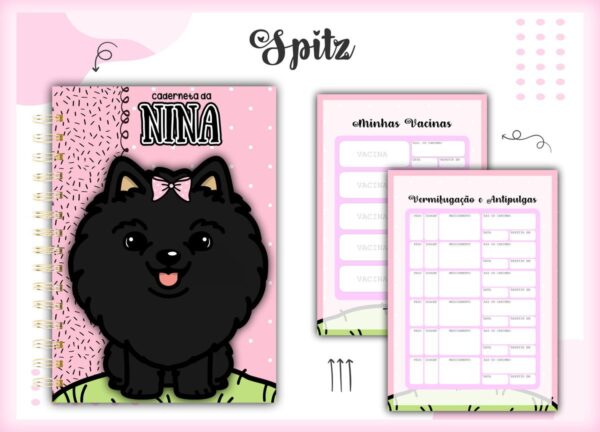 Caderneta Vacina Pet Spitz Preto - Arquivo Digital