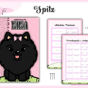 caderneta vacina pet spitz preto arquivo digital papel e cia