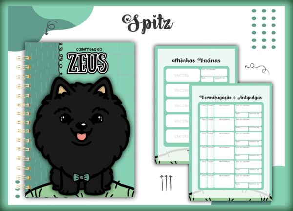 Caderneta Vacina Pet Spitz Preto Macho -Arquivo Digital