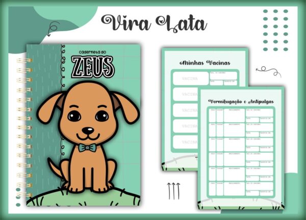 Caderneta Vacina Pet Vira Lata Macho -Arquivo Digital