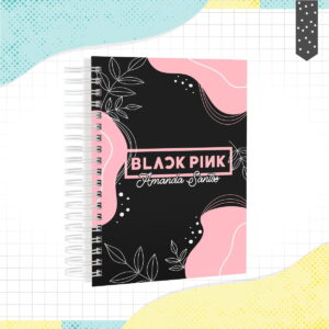 caderno a5 black pink arquivo digital papelaria
