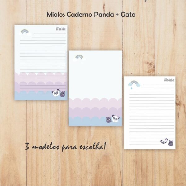 Caderno A5 - Panda + Gato - Arquivo Digital - Imagem 2
