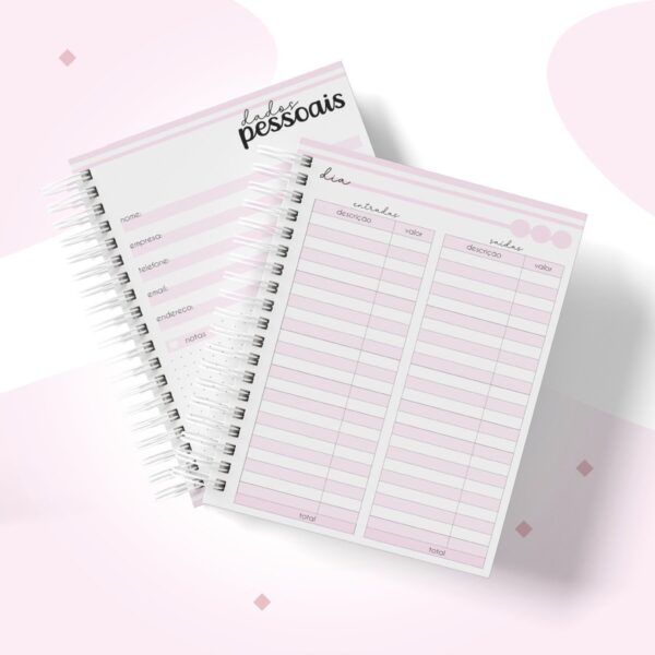 Caderno Controle Financeiro Feminino - Arquivo Digital