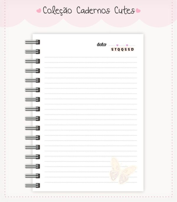 Caderno Cute Menina 3 - Arquivo Digital - Imagem 3