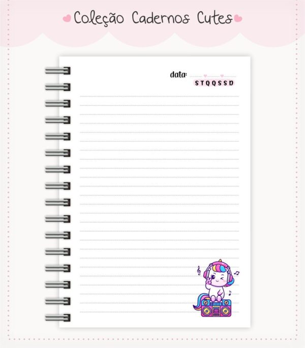 Caderno Cute Menina 5 - Arquivo Digital - Imagem 3