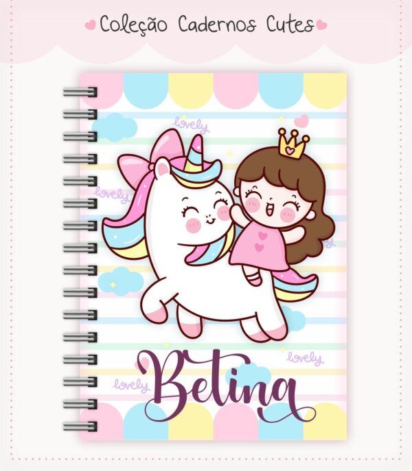 Caderno Cute Menina 6 - Arquivo Digital