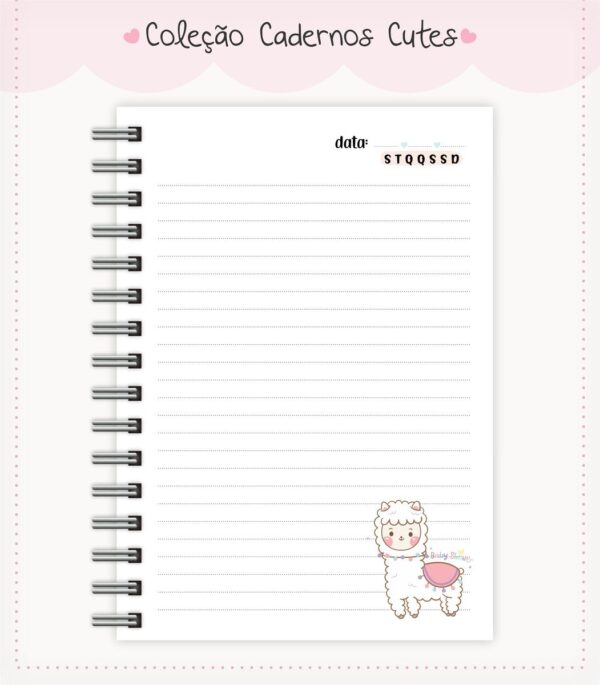Caderno Cute Menina 8 - Arquivo Digital - Imagem 3