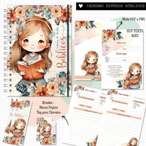 caderno de estudos menina arquivo digital senhor